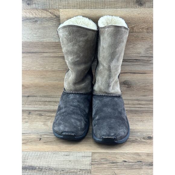 Womens MERRELL Encore Stitch High Espresso Suede Shearling Lined Boots S… - Picture 3 of 8